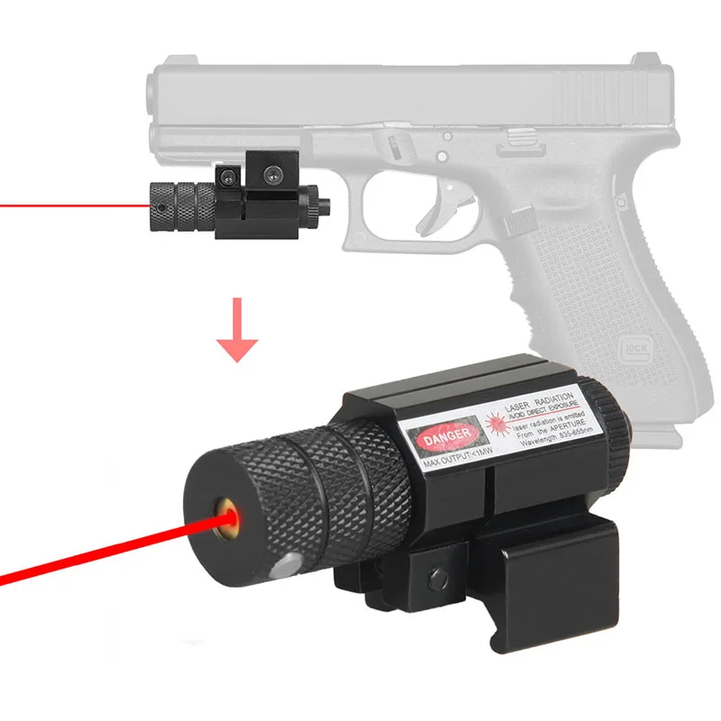 

Tactical Aiming Rifle Scope Small Red Laser Pointer Sight Weaver Mount Rail with Wrenches GZ20-0048, Black