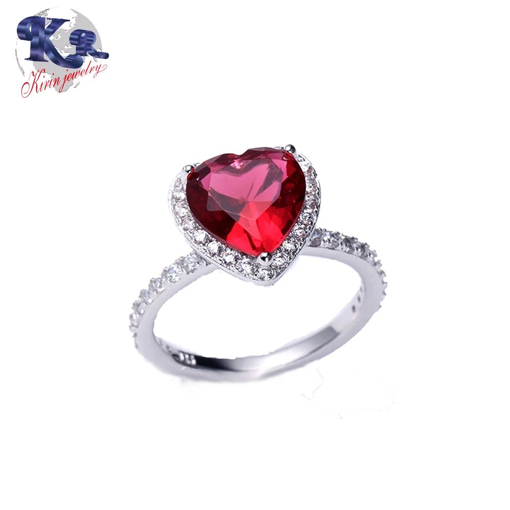 

Fashion jewelry selling heart shape rose color silver rings