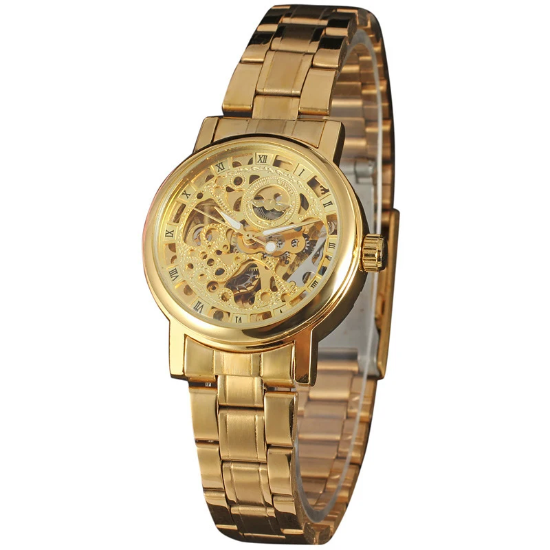 

Winner 036L Fashion Casual Pretty Design Stainless Steel Strap Luxury Ladies Mechanical Wrist Watch