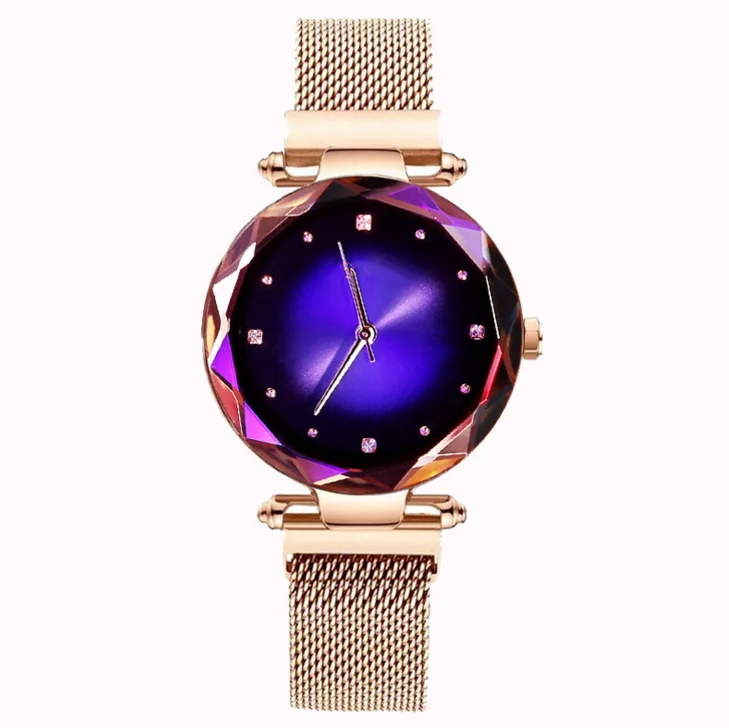 

2019 female starry sky watch free shipping alloy mesh belt watch magnetic buckle Wristwatches online shopping Reloj de mujer