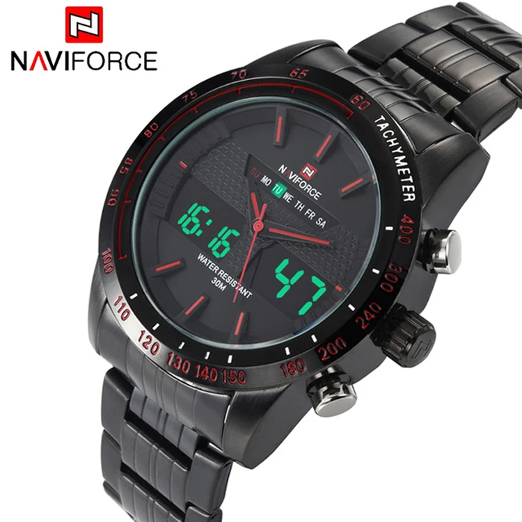 

NAVIFORCE 9024 Luxury Brand NAVIFORCE Men Fashion Sport Watches Men's Quartz Digital Analog Clock Man Full Steel Wrist Watch