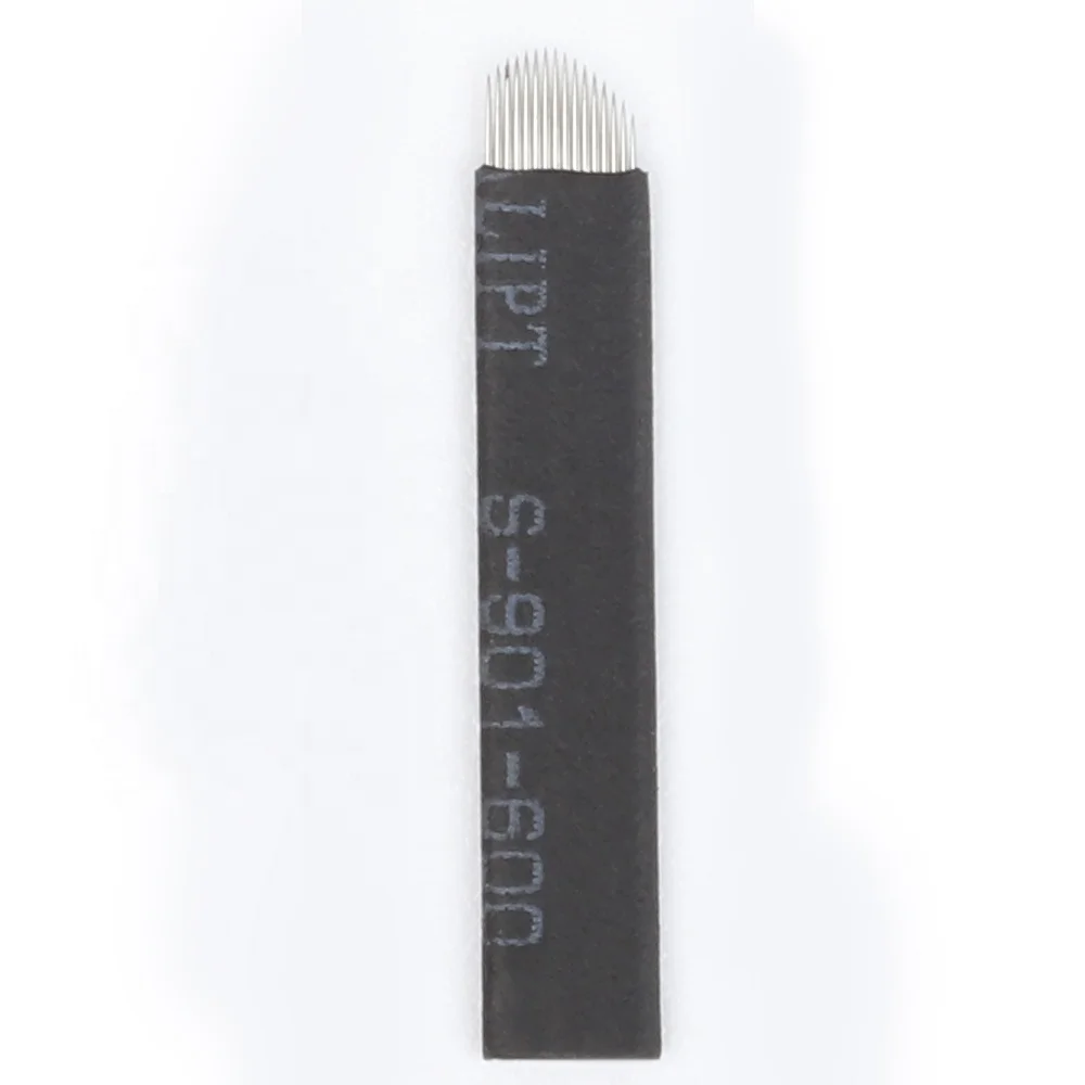 

High Quality Microblading Blades Needles 16Pins V Shape Black Blades with Eyebrow Manual Tattoo Pen