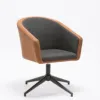 Executive Swivel Chair with Armrest,Middle Back Computer Task PU Leather Office Chair