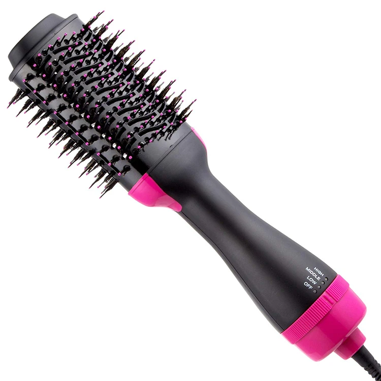 

New one Step Hair Dryer Volumizer 2-in-1Hair Dryer Brush with Straightening salon hot air brush styler, Black