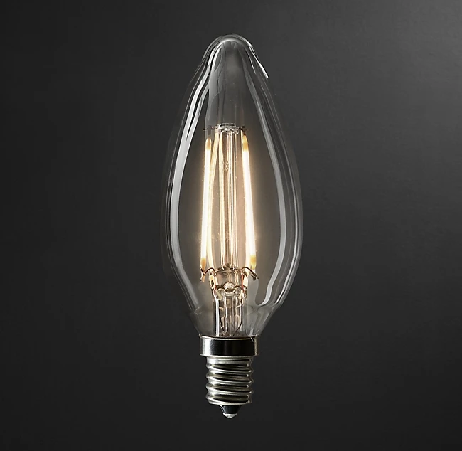 

Torpedo Candelabra Filament LED Bulb Vintage Light Bulbs Led  Tailed Sharp Bulbs 4W, Transparent