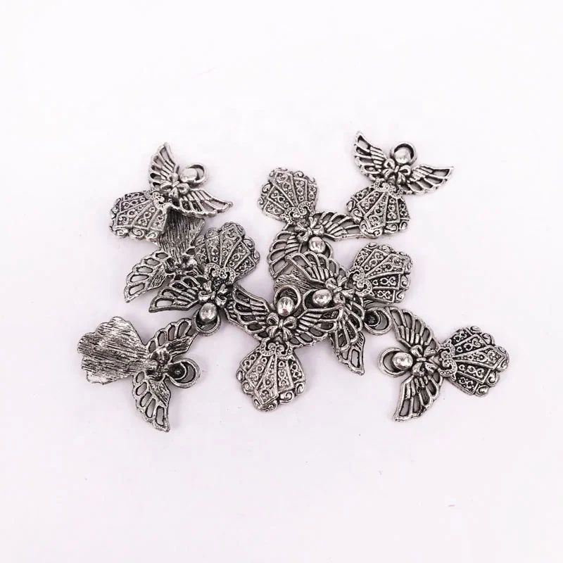 

Stock! 25mm Antic Silver Color Angel Shape Bracelet Alloy Charm