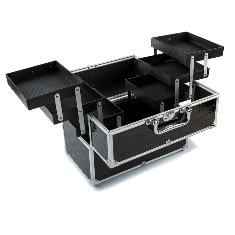 

Professional aluminum makeup bag custom logo makeup case for cosmetics with private label, Customized