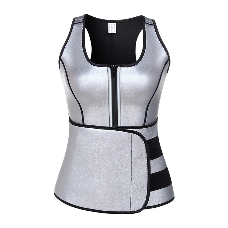 

Lover-Beauty Silver Shapewear Pu Neoprene Shaper Vest Custom Made Shapewear Sweat Suit