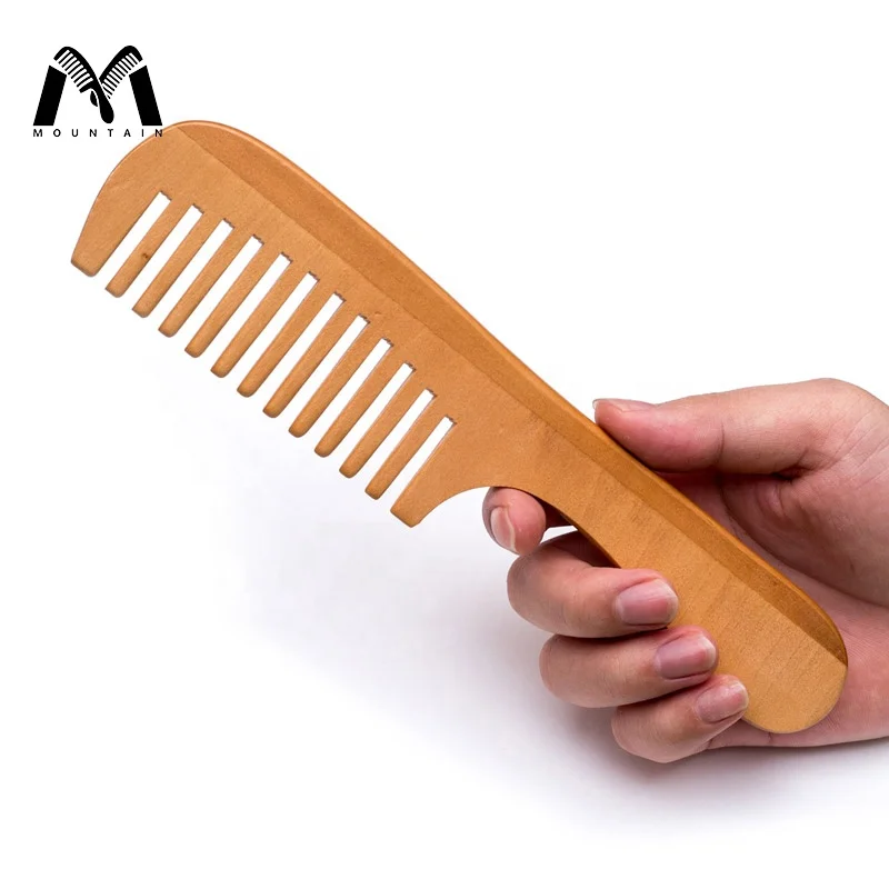 

Custom Wholesale professional Natural Peach Wooden Hair straightening Comb