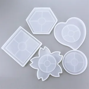 Image of Epoxy Resin Molds Silicone Hexagon Coaster Mold, Resin Casting Molds for Coasters Candle Holders