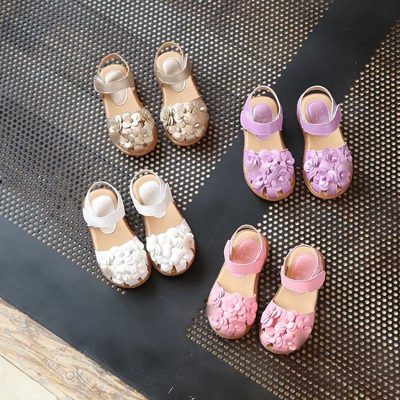 

Size 21-30 Children Sandals Kids Shoes Child Girls Sandals Princess Flower Flat Shoe Wholesale New Girl Sandals, Pink,white,etc