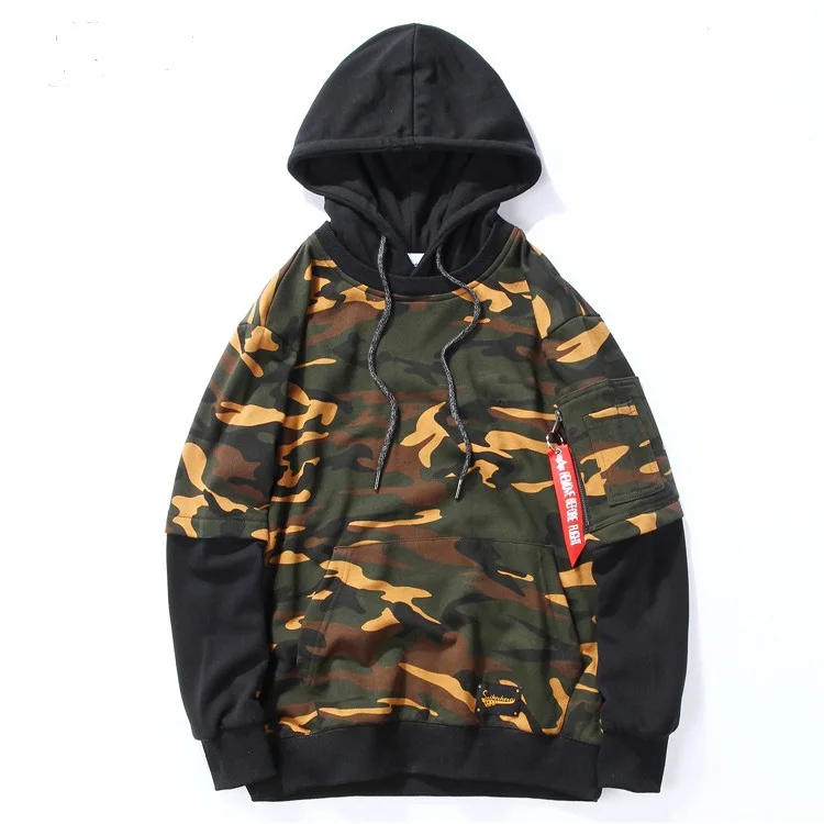 

Factory Price Wholesale custom double layer oversized camouflage hoodie for men, Customized color