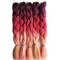 

Pervado Hair 24" Long Ombre Synthetic Braiding Hair Crochet Blonde Pink Blue Grey Hair Extensions Jumbo Braids Bulk
