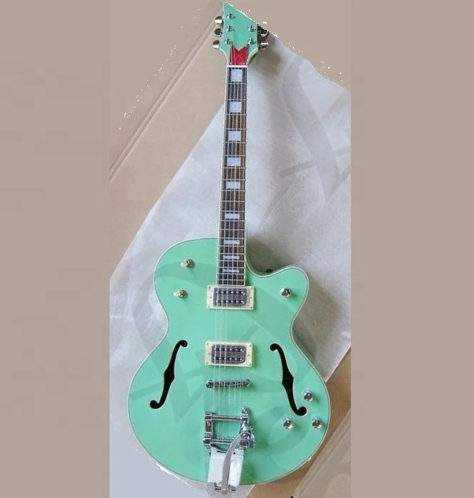 

Weifang Rebon hollowbody jazz electric guitar with light green colour