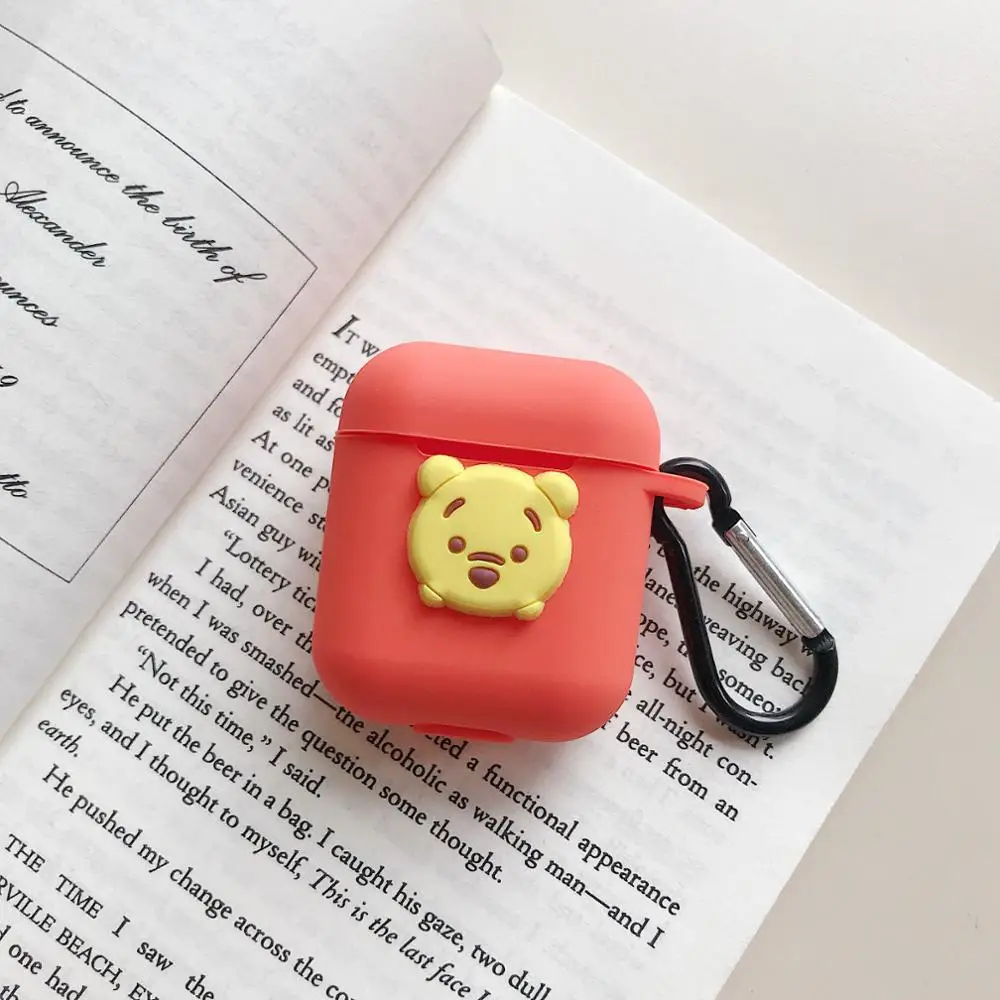 

Cartoon Cute Headphones Airpod Case Earphone Silicone Airpod Protective Cover Case With Buckle, 40 colors