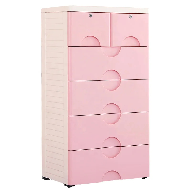 Cloth Cupboard Drawer Keyway Storage Wardrobe Kid Baby Plastic Cabinet