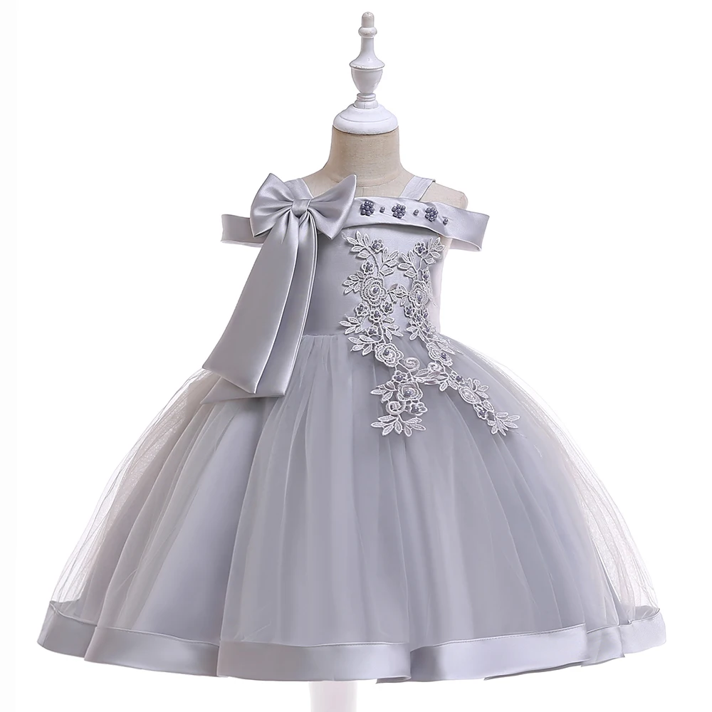 

High Quality Super Soft Kids Clothes Summer Girl Dress Off-Shoulder Baby Girls Party Dresses L5081, Red, green, pink, blue, maroon, grey, yellow, light blue