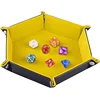 Shenzhen factory custom leather foldable dice game tray 6 sides storage tray with button