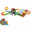 Dinosaur building block induction light music train tail block toy
