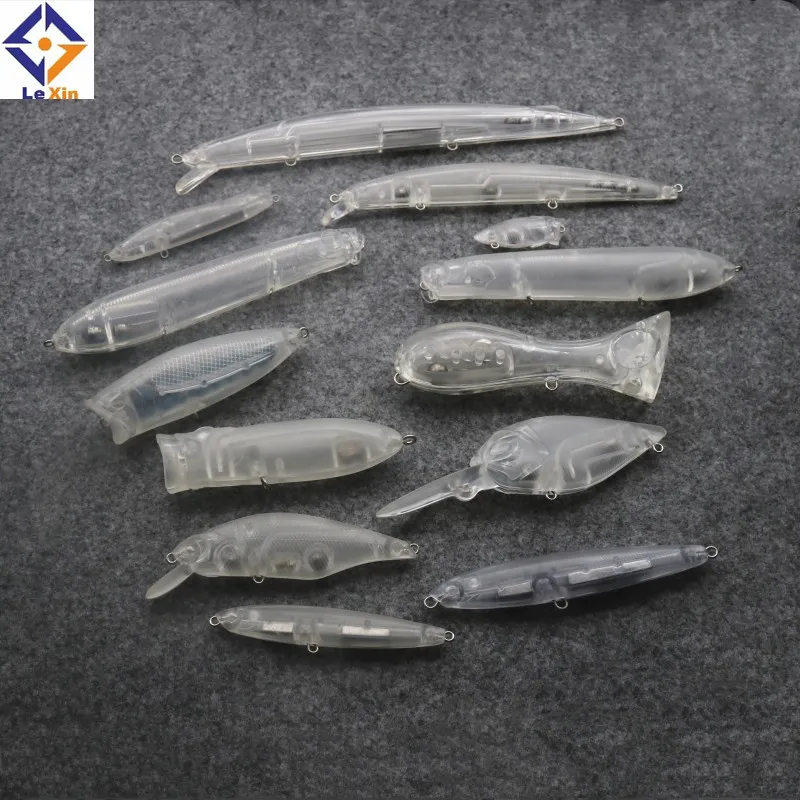 

3D Crankbaits Unpainted Blanks Bait Hard DIY Minnow Popper Fishing Lure, 12 colors