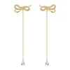 Tonglin 925 silver classic handmade bowknot ball drop earring for girls 3 colors