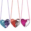 Factory wholesale reversibale Sequins coin bag Small Cute Heart Shaped minimalist wallet for children