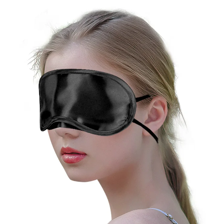 

Smooth Light Blocking Sleep Eye Mask Luxury Soft Wholesale Silk Satin Blindfold, Ivory/blue/gray/pink/black/red/customized