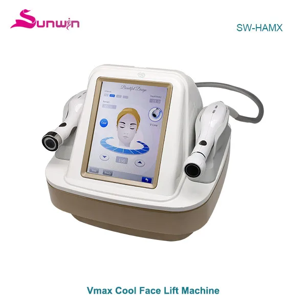 

vmax hifu face treatment non surgical lift skin tightening crow feet wrinkle removal machine with cooling system rf tighten skin, White