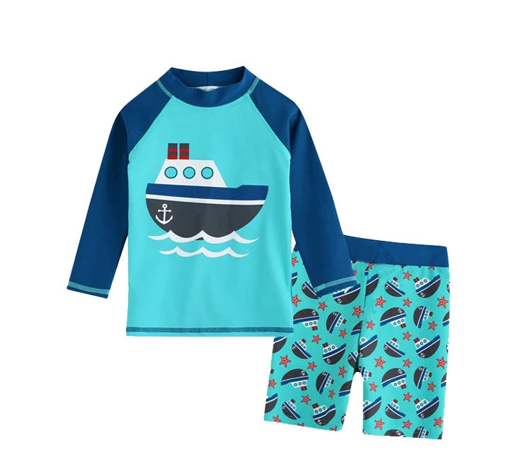 

Children's swimsuit boys'swimming split long sleeve sunscreen children's swimming suit