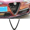 100% Carbon Fiber Head Grilles V Frame Decoration Trim Sticker Cover Car Styling Accessories For Alfa Romeo Giulia