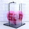 Custom OEM PE Rose bear artificial flowers heart shape I LOVE YOU flower realted gifts with transparent gift box