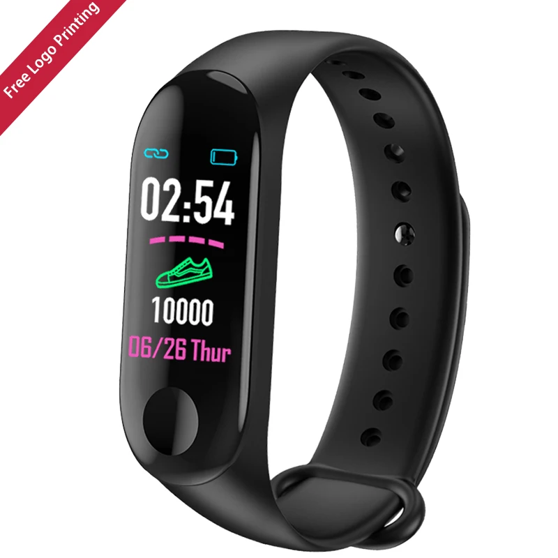 Ready to ship hot selling free logo printing promotion cheap m3 smart watch