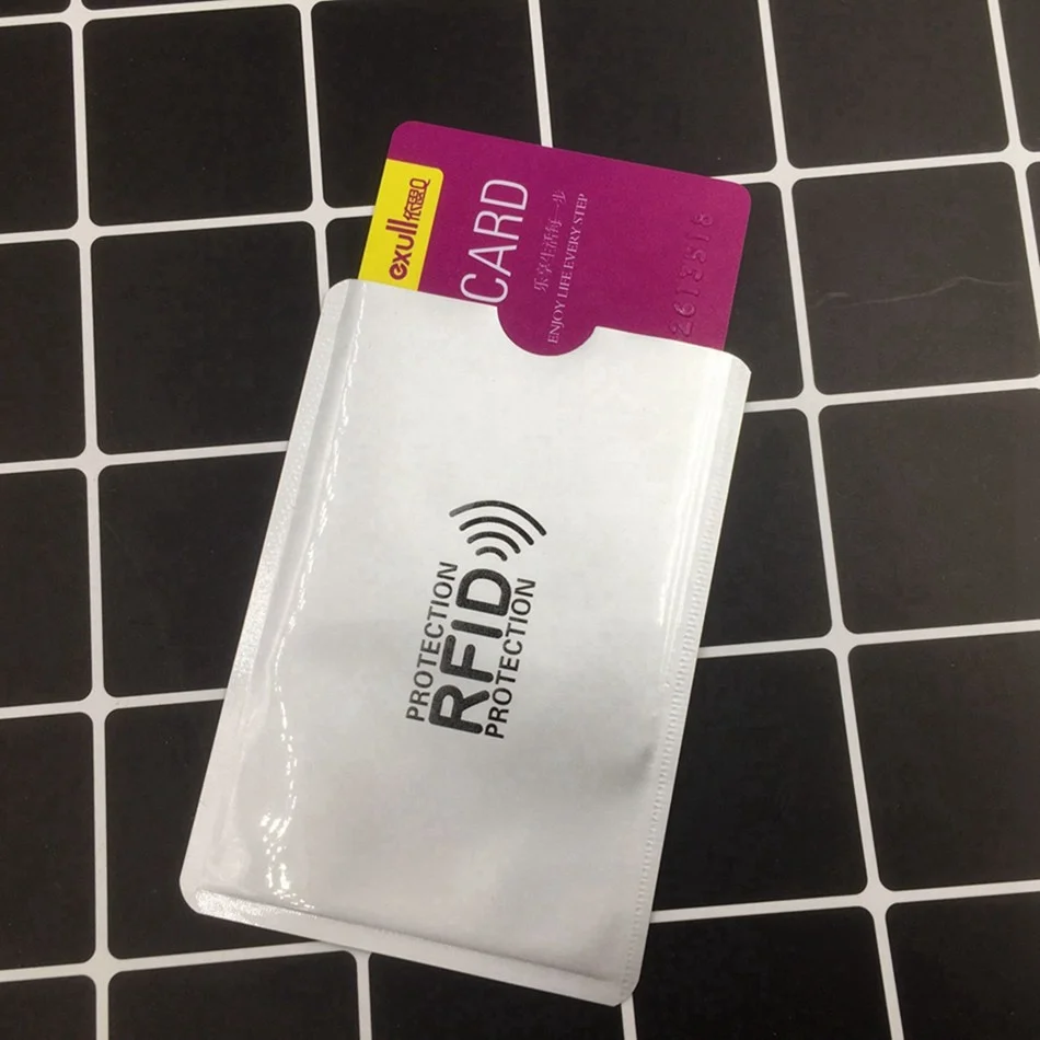

FY fashion Anti Rfid Wallet Blocking Reader Lock Bank Card Holder Id Bank Card Case Protection Metal Credit NFC Holder Aluminium, One