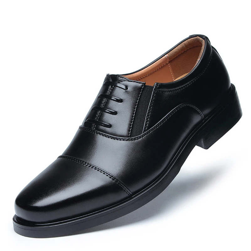 

high quality military officer leather shoes,military police formal shoes big size, Black
