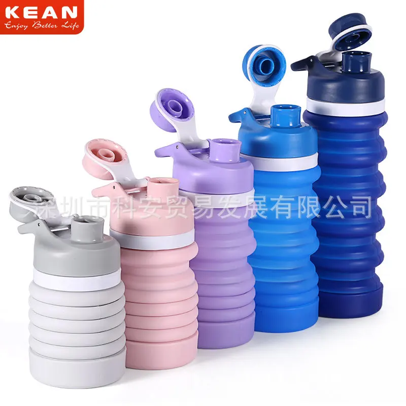 

Personalized water drinking bottle extension type travelling silicone drinking bottle extension type DIY, As image 5 colors in total