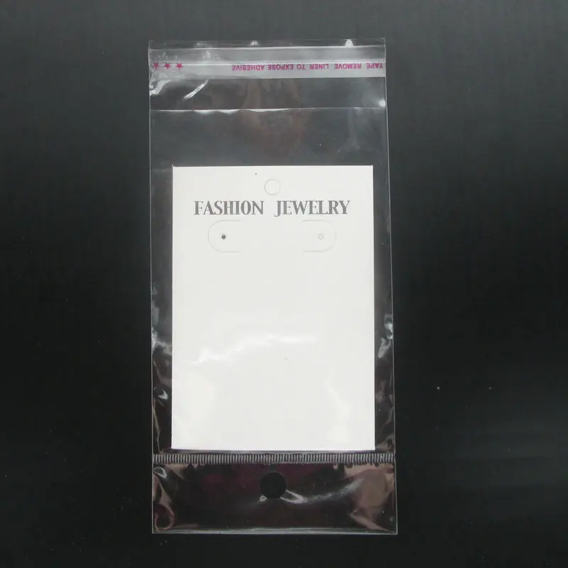 

Wholesale Environmental Friendly White paper Jewelry Packing display cards and Clear plastic display opp bag