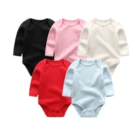 

2019 5 colors 100% cotton Newborn long Sleeve baby onesie