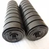 Abrasion resistant rubber conveyor idler roller