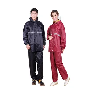Image of Unisex Reflective lightweight PVC Rain Jacket Pant Work Protective Rain Suit Raincoat for Motorcycle