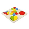 Environmental friendly preschool educational toy wooden colorful geometric blocks shape learning toy for kids