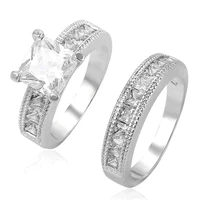 

13509 xuping diamond neutral platinum couple new model wedding ring, saudi arabia price wedding ring set white gold