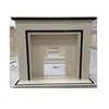 Artificial Beige Composite Marble Fireplace Cream Marfil Marble Fireplace Marble Fireplace Surround