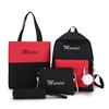 wholesale trending 2019 oem women school backpacks for teens Canvas hair ball set bag Buy one get four girls mochilas boy china