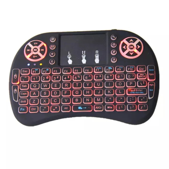 

Hot selling 2.4g backlit touchpad i8 mini wireless remote air mouse keyboard, Black;white