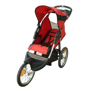 Image of high landscape lightweight big Three Wheel Baby Jogger stroller with suspension system