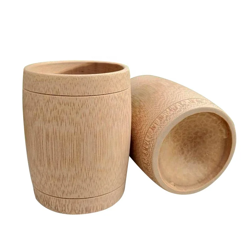 

100% organic Amazon environment friendly low price wooden cup reusable Bamboo Tea Drinking Cup, Natural color