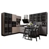 OPPEIN contractor project artificial quartz melamine kitchen cabinet