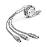 

Fast Charging 3 in 1 Retractable USB Cable For Xiaomi For Samsung For iPhone Charger