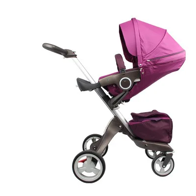 High View Four Wheel Baby Stroller Can Sit and Lie In Luxurious Folding Two-way Shock Absorber for Children Baby Carriage