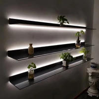 

Italy Minimalist Wall Mounted LED Light L Shape Aluminum Storage Shelf for Living Room, Kitchen